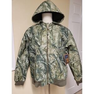 Bass Creek Outfitters Mens Camo Sherpa Lined Hooded Utility Jacket Size L NWT